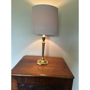 Vtg Brass Barley Twist Candlestick Lamp,  Traditional Regency Style